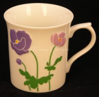 HORCHOW Purple Flowers Floral Coffee Mug Made in Japan